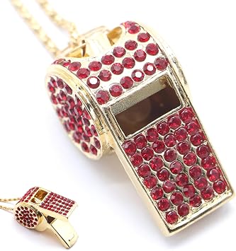 Whistle, Bling Whistle, Metal Crystal Rhinestone Whistle with Keychain, Loud Crisp Sound Whistles for Coach, Referee, Basketball, Lifeguard, Survival