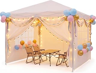 10x10 ft Party Tent, Heavy Duty Pop Up Commercial Canopy with 4 Removable Sidewalls, Waterproof Outdoor Wedding Event Shelter for Patio Backyard Gathering, White