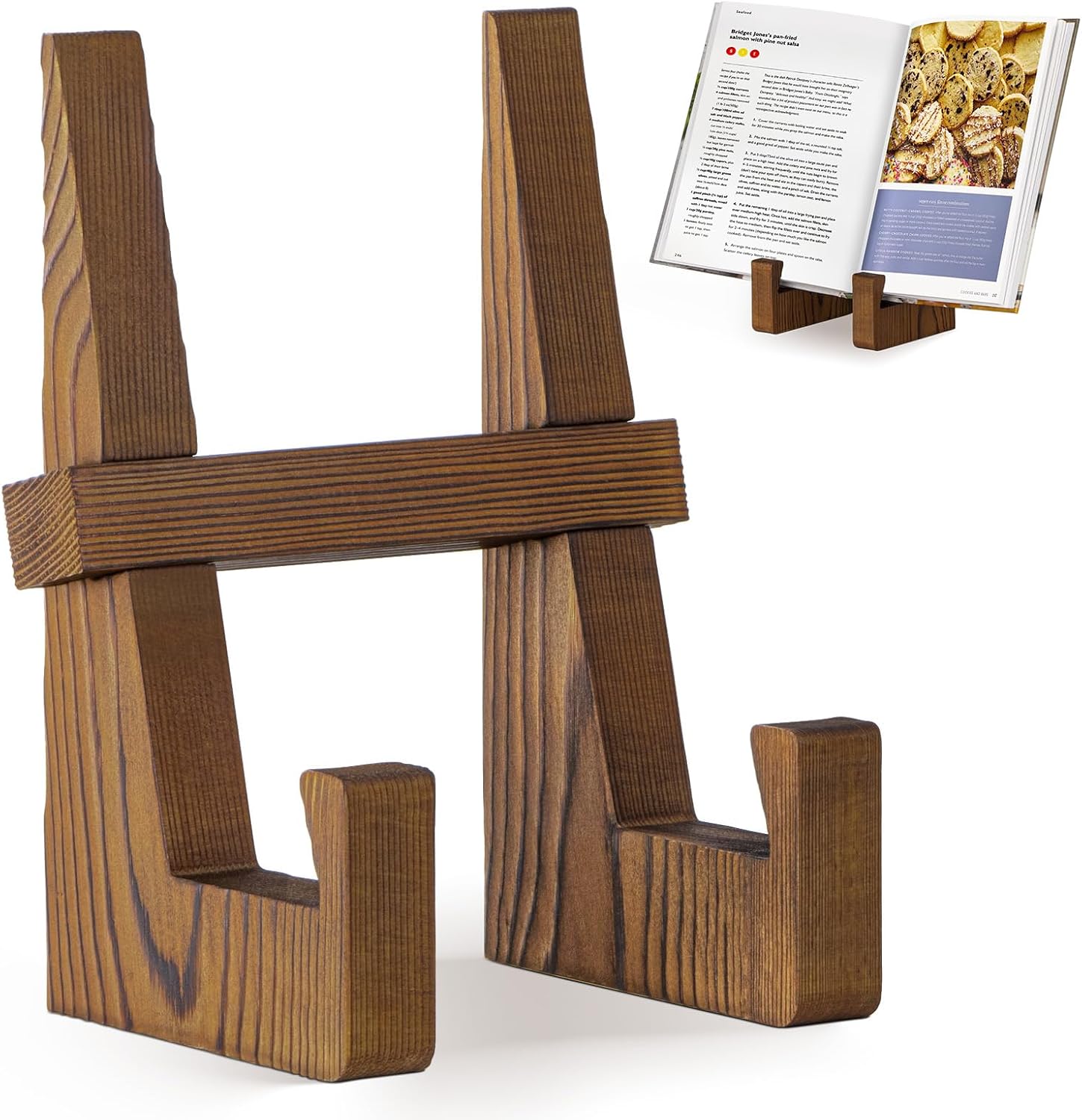 ANBOXIT Cookbook Stand for Kitchen Counter, Wooden Cookbook Holder