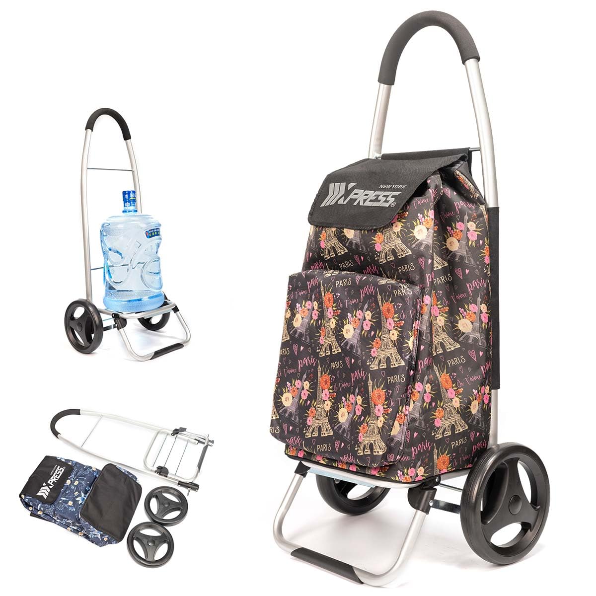 Grocery Cart on Wheels,Trolley Cart with Wheels,Shopping Cart Bags for Groceries Removable Wheels & Bag#Tower