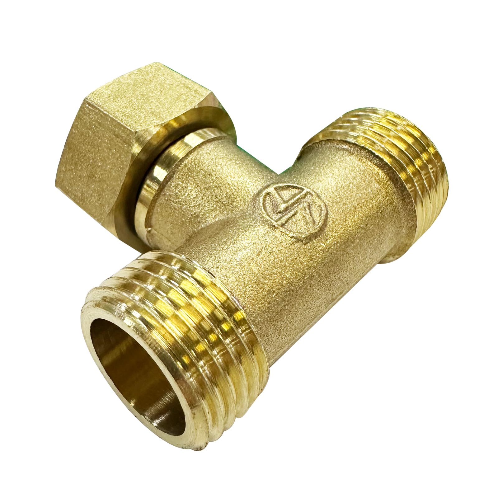 Vogueing Tool 3 Way Pipe Connector 1/2" Pipe Connector T-Shape Equal Male & Female Tee Connector for Air Gas Water Piping Systems Gold (Type-A)