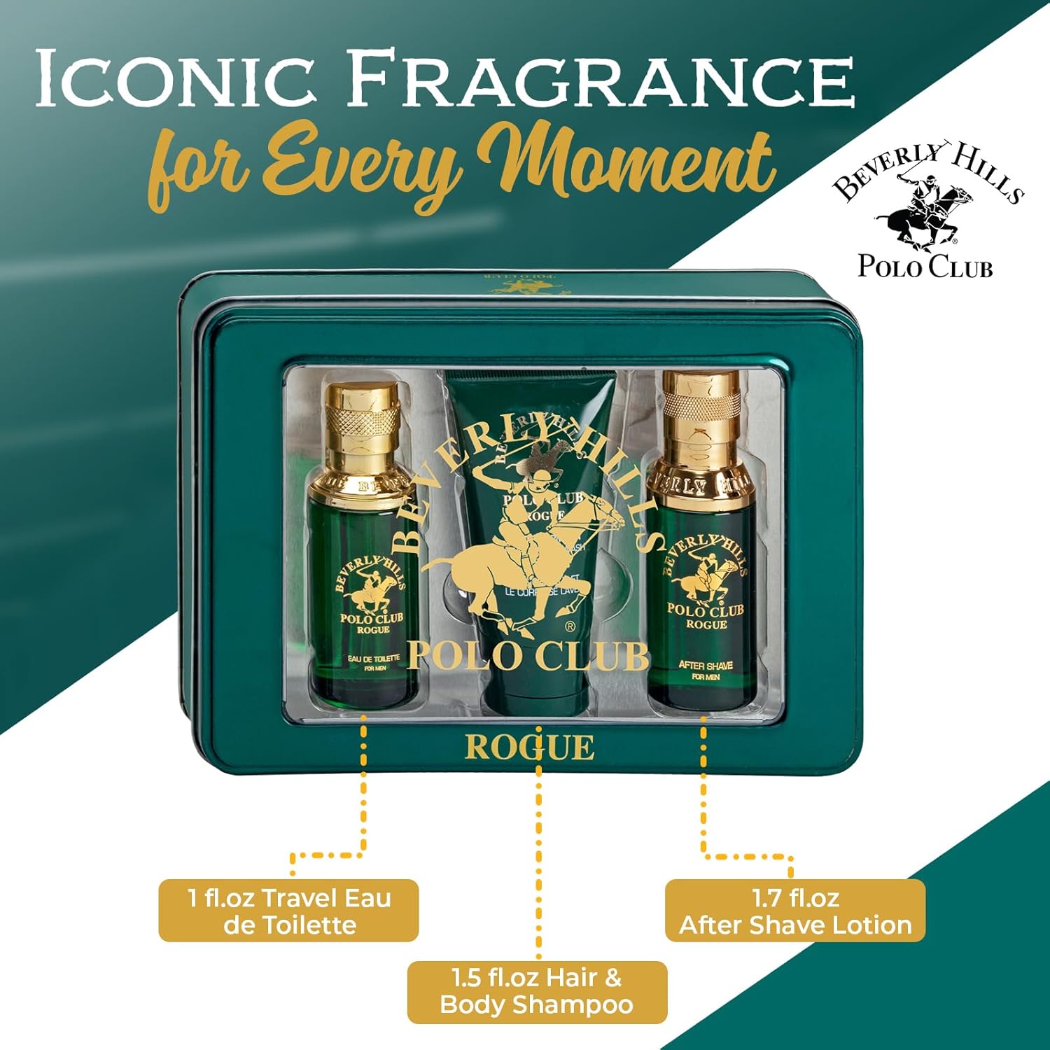 Beverly Hills Polo Club Rogue For Men Eau de Toilette Spray - Fresh Woody Fragrance - 105 ML - Image 2