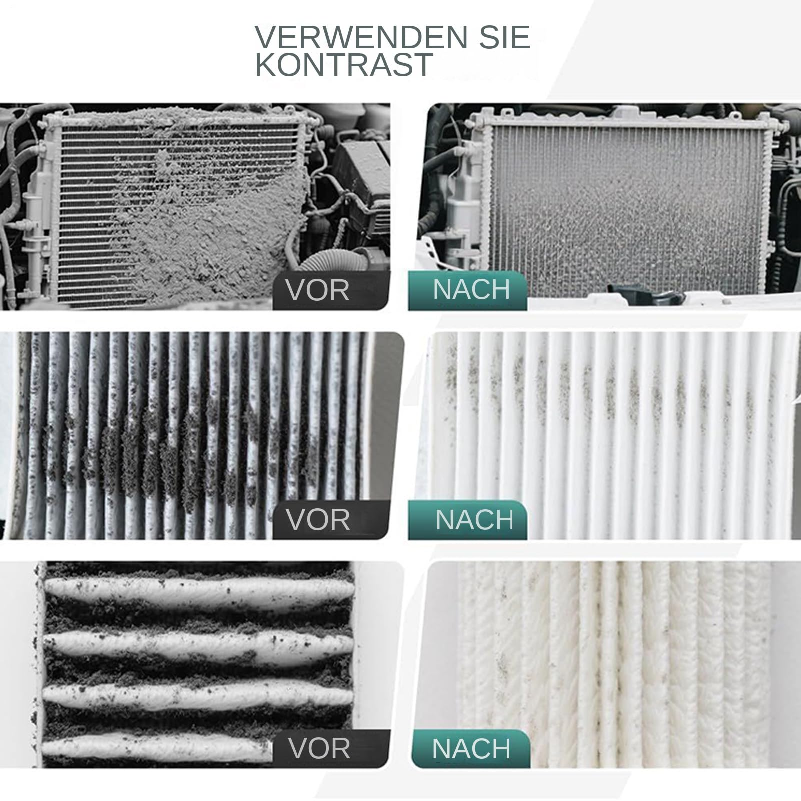 Varilla de Limpieza de radiador, Herramienta de Limpieza de radiador, Limpiador a presión, Enjuague del radiador y Herramienta más Limpia, Ventilador de Acero Inoxidable, Limpieza Flexible para el