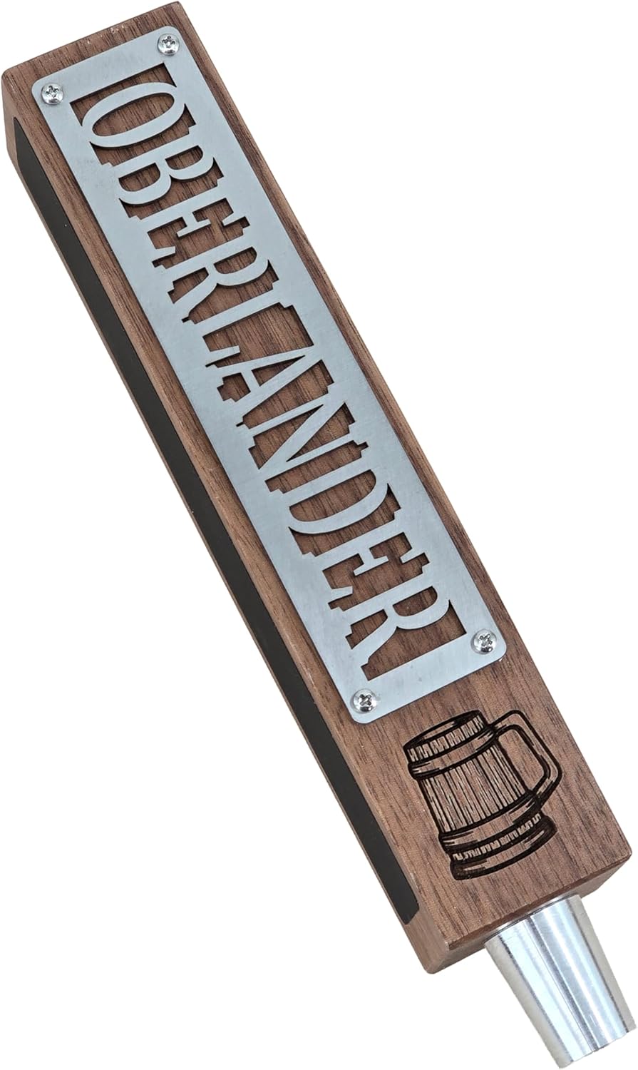 Personalized Beer Tap Handle – Signature Plate Edition | Custom Walnut or Cherry Wood | Made in USA (Walnut Wood)