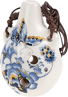 ERINGOGO 6 furos Ocarina Dolomita Ocarina AC Mini Canal Ocarina Instrumento musical de cerâmica Presente com cordão Instrumento musical portátil Presente para iniciantes