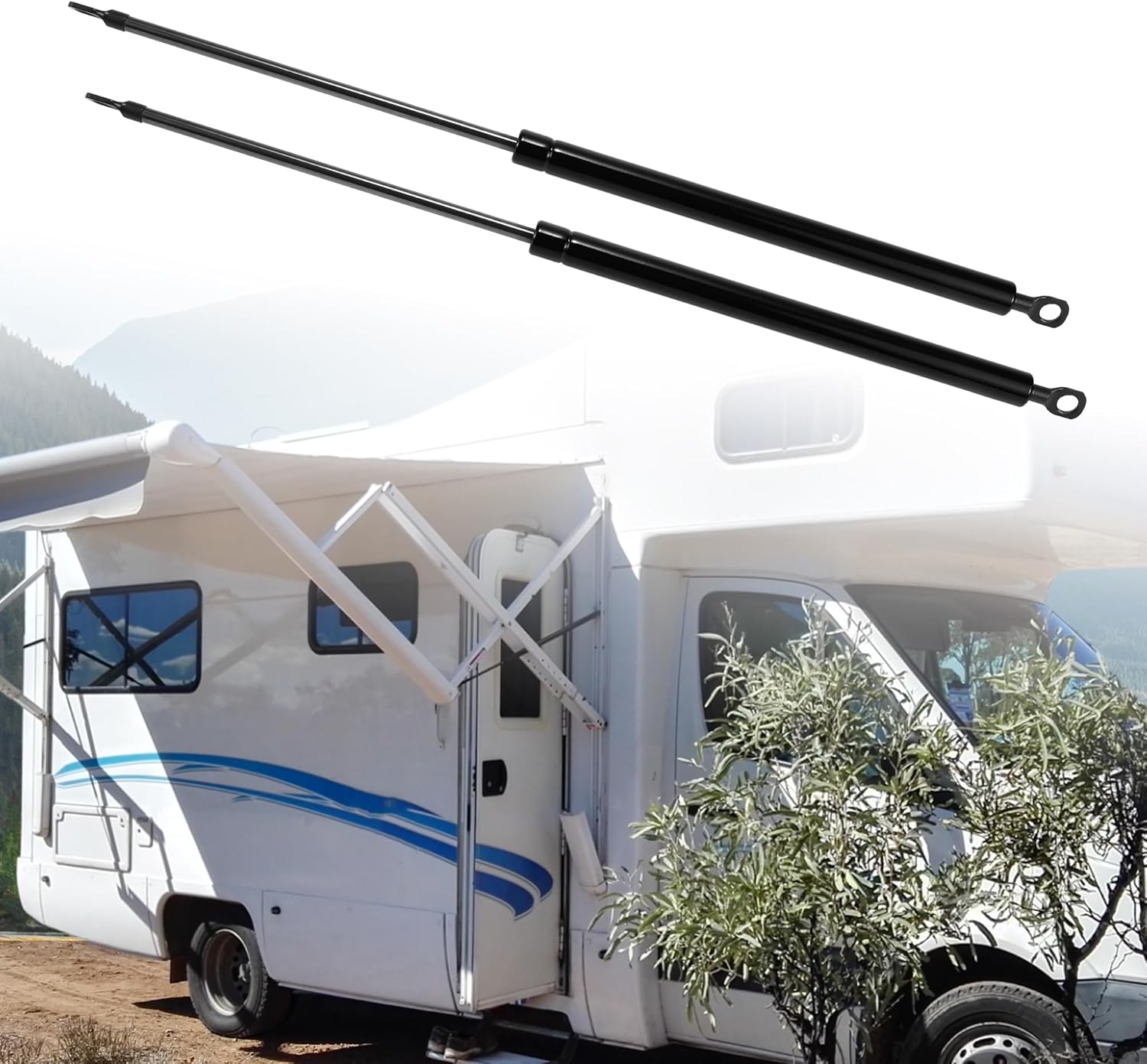 X AUTOHAUX 2 Pcs 20inch 100Ibs/445N Black Lift Supports Struts Shocks Gas Spring Universal for RV Car Truck Boat