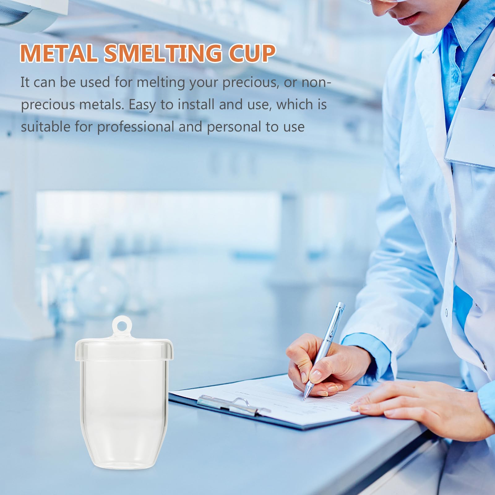 SOLUSTRE Quartz Crucible for Melting High Temperature Recasting Crucible for Scientific Experiments and Casting and Laboratory Equipment