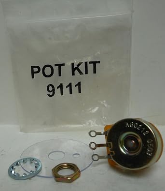 KB ELECTRONICS 9111, 5kOhm (5000 Ohm) Potentiometer Kit, Conductive Plastic Element, Nylon Shaft, Brass Mounting Bushing, KNOB SOLD SEPARATELY