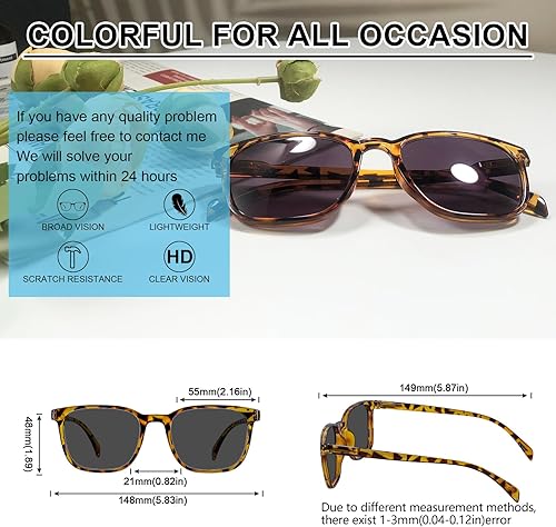 Miniatura 5 de OCCI CHIARI Gafas de sol XL con lectores para hombres, cabeza grande, cómodas, gafas de lectura solar 1.0 1.25 1.5 1.75 2.0 2.25 2.5 2.75 3.0 3.5