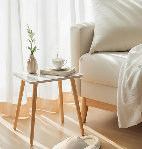 Miniatura 2 de FORAOFUR Mesa auxiliar pequeña, mesa auxiliar para sala de estar, dormitorio, balcón, oficina, mesita de noche moderna, decoración del hogar, mesa
