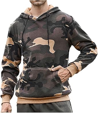 Amazon.co.jp: [CUANCYL] XLカーキ迷彩柄 パーカー メンズ 厚手