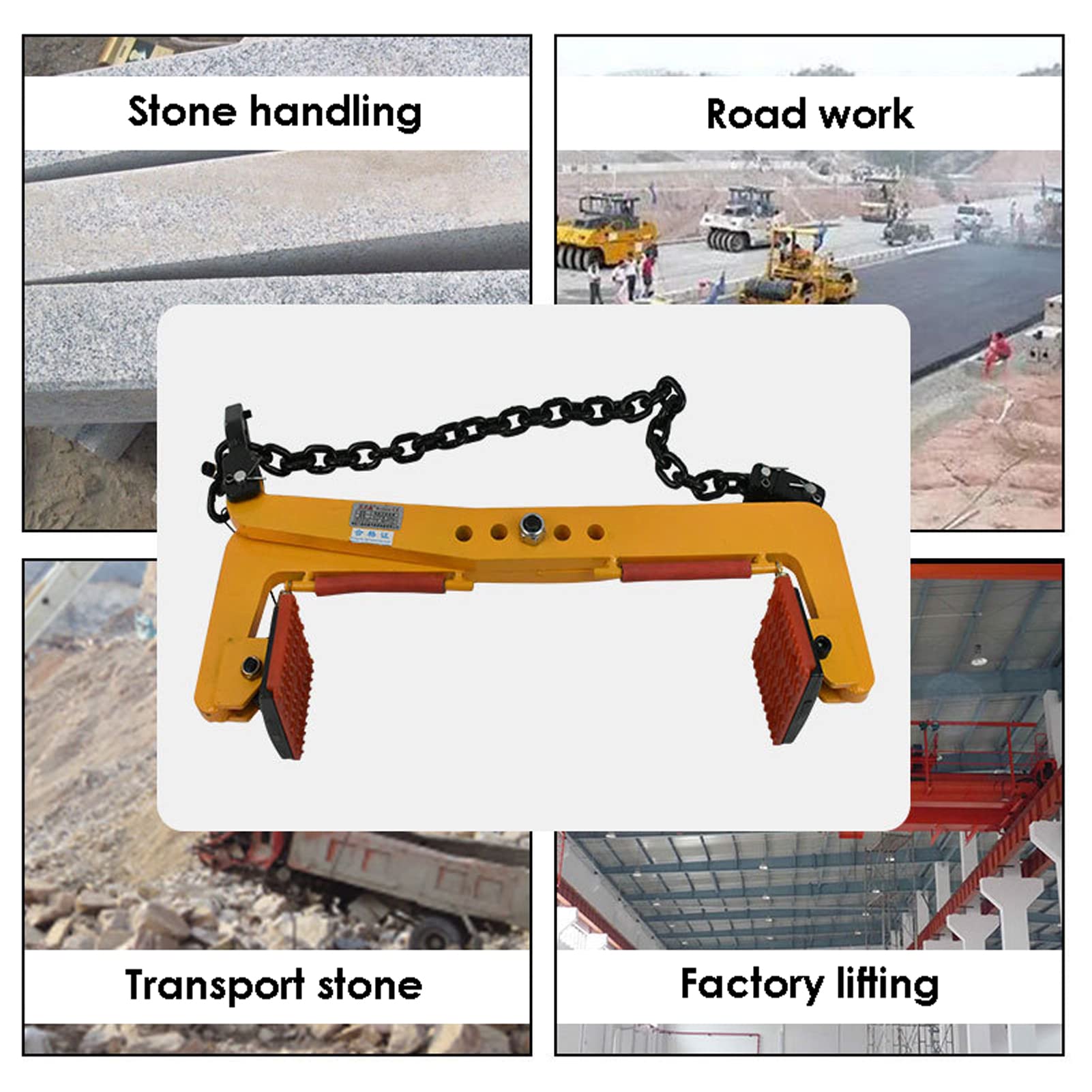 FENOKD Lifting Clamp, Marble Slab Fixture Adjustable Opening Plate Clamp Special Hanging Clamp, Multifunction for Lifting and Transporting (32in)