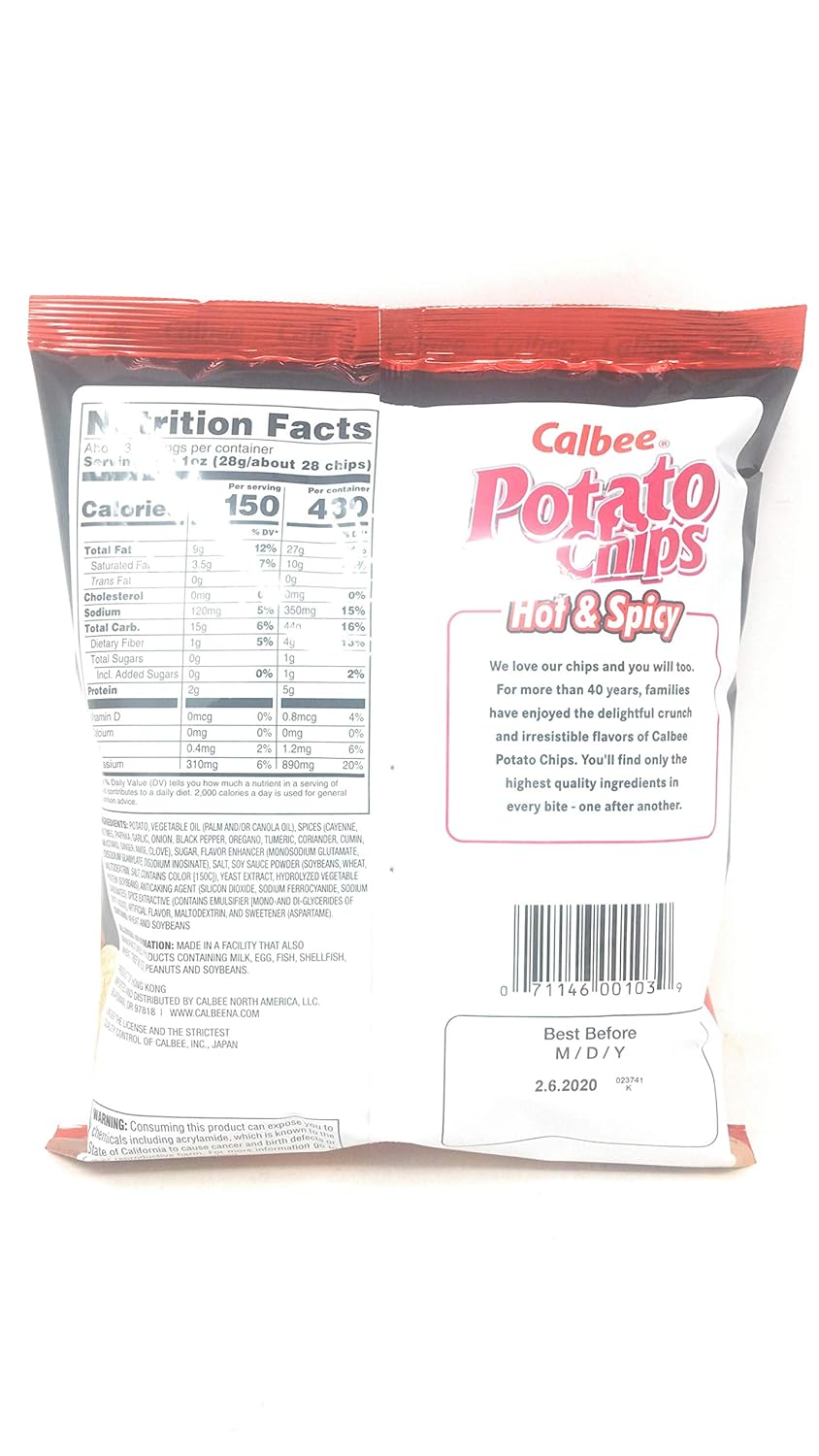Calbee Potato Chips 4 Packs (Hot & Spicy)