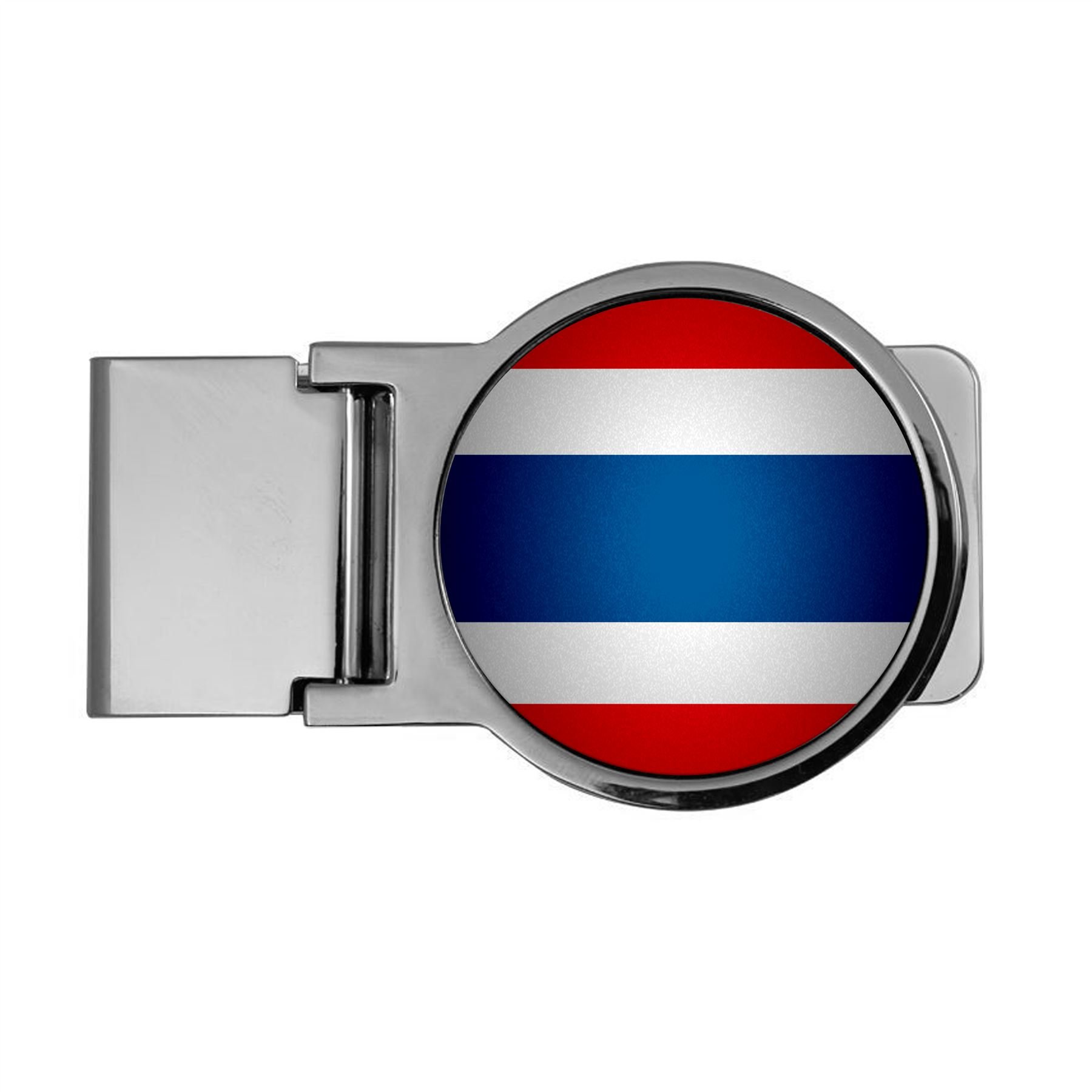 ExpressItBest Premium Money Clip - Flag of Thailand (Thai) - Round Design