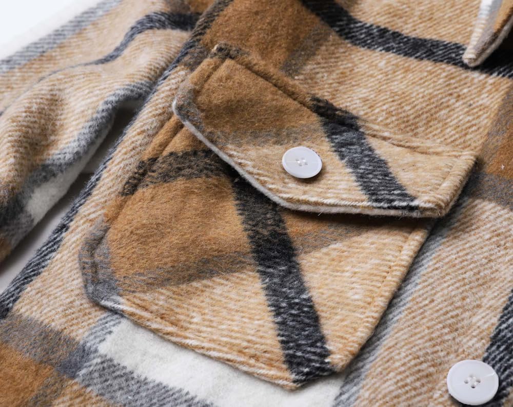 Cromoncent Boys Long Sleeve Flannel Plaid Shirt Button Down Thick Shirts - Image 7