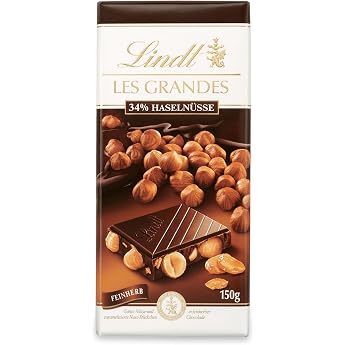 Lindt Chocolate LES GRANDES Bar Hazelnut Fine Tart 150g Fine Tart Chocolate with Whole and Caramelised Nut Pieces Chocolate Bar