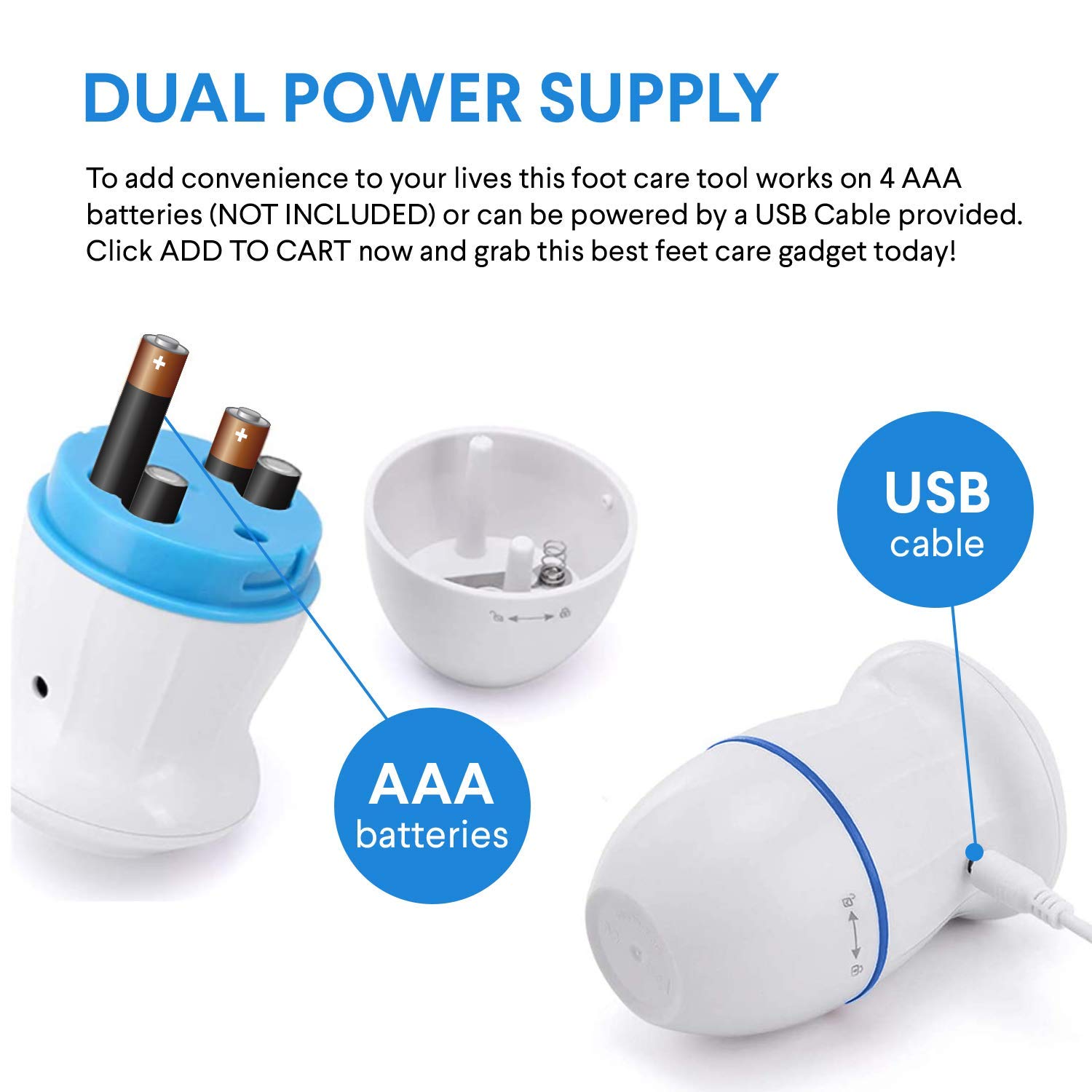 Portable Electric Vacuum Adsorption Foot Grinder - USB Electronic Foot File Pedicure Tools, Dual-Speed CÃ llus Remover - Feet Care Perfect for Dead,Hard Cracked Dry Skin (White) 1