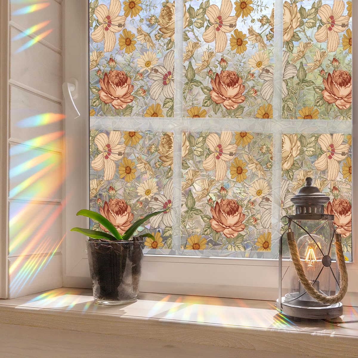 Photo 1 of Runtoo Boho Floral Window Film - 17 x 40 inches