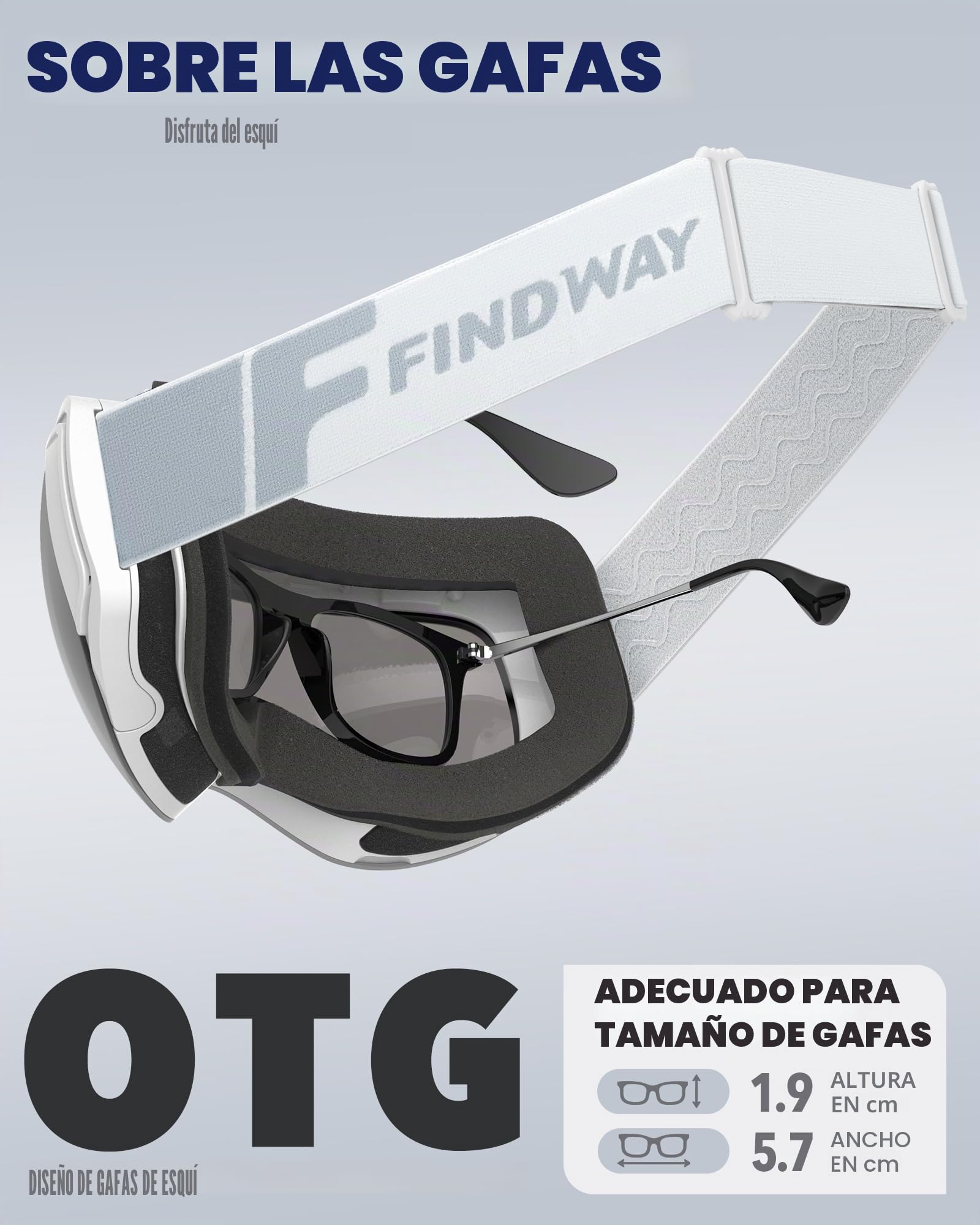Findway Gafas de Esquí Magnéticas OTG Hombre Mujer Lente Intercambiable Anti Niebla Protección UV