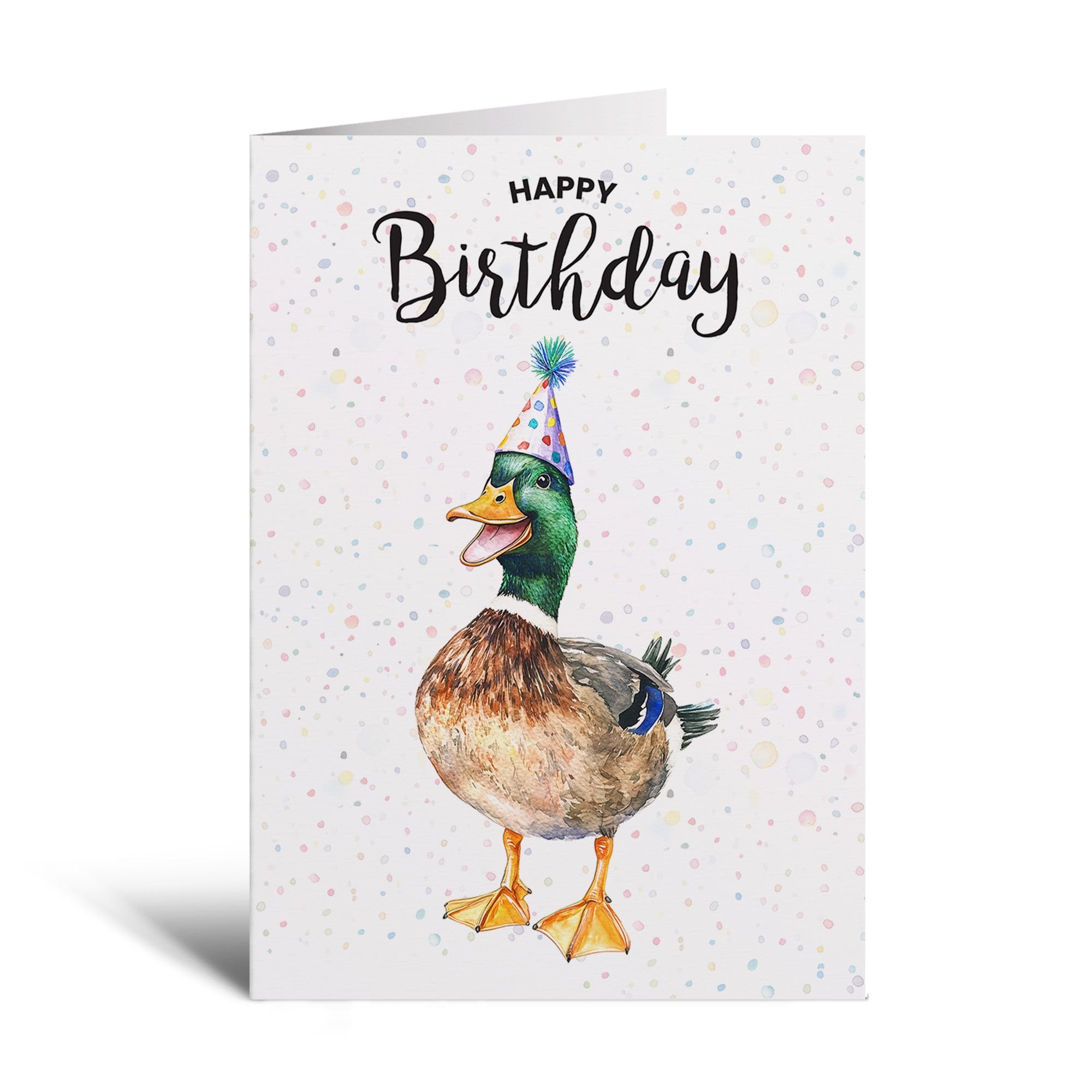 Postcard Prints - Duck Illustration Birthday Card for Him or Her - Animal Design - 5x7 Inch - 300gsm Matte Card - Ideal for Animal Lovers - 5 Card Pack