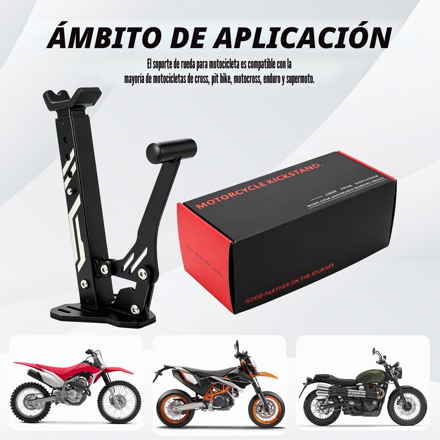 JFG RACING Soporte Rueda Moto,Soporte Rueda Delantera y Trasera Portátil Plegable,Caballete Rueda Trasera Universal pour Motocross Enduro Supermoto Moto Deportiva