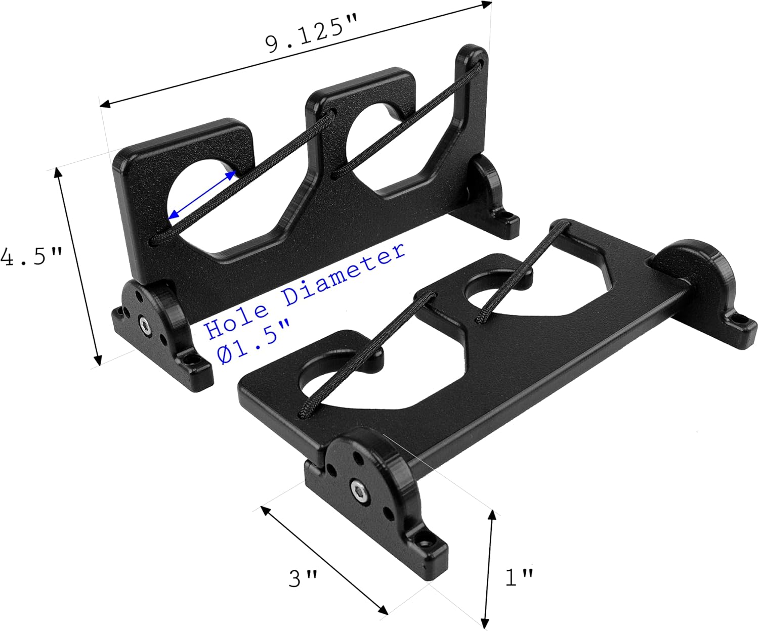 Boat Rod Holder - 2 Rods Folding Bungee