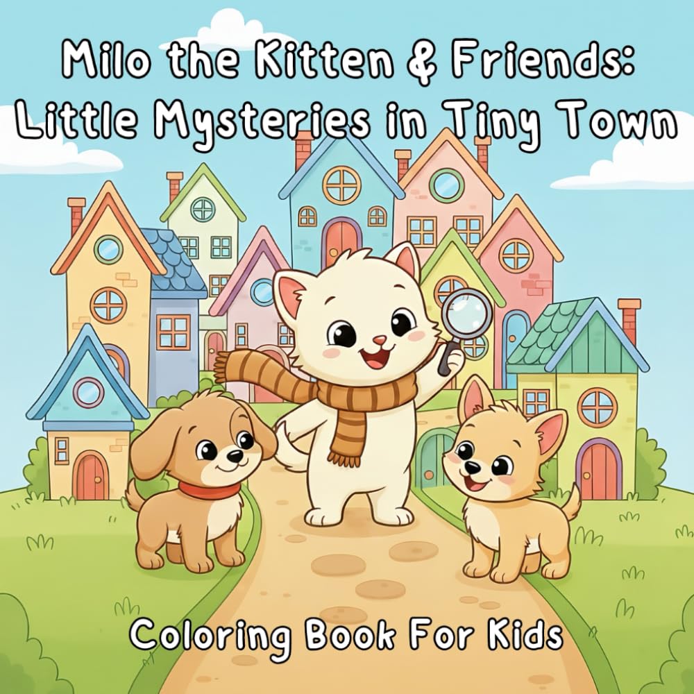 Milo the Kitten & Friends: Little Mysteries in Tiny Town: A Cute Coloring Adventure About Friendship, Kindness, and Teamwork (Kittens and Puppies)