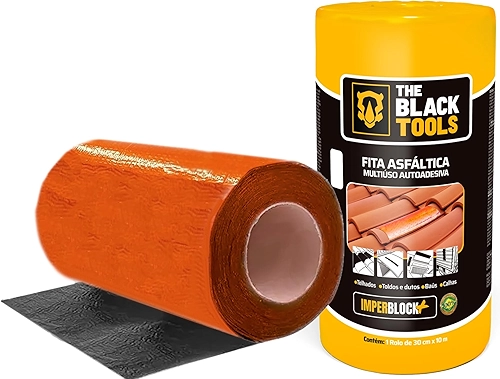 Manta Asfáltica Terracota Telhado Auto Adesiva 30cm X 10m FVD30TERRA The Black Tools