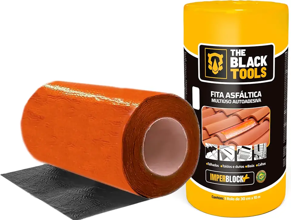 Manta Asfáltica Terracota Telhado Auto Adesiva 30cm X 10m FVD30TERRA The Black Tools