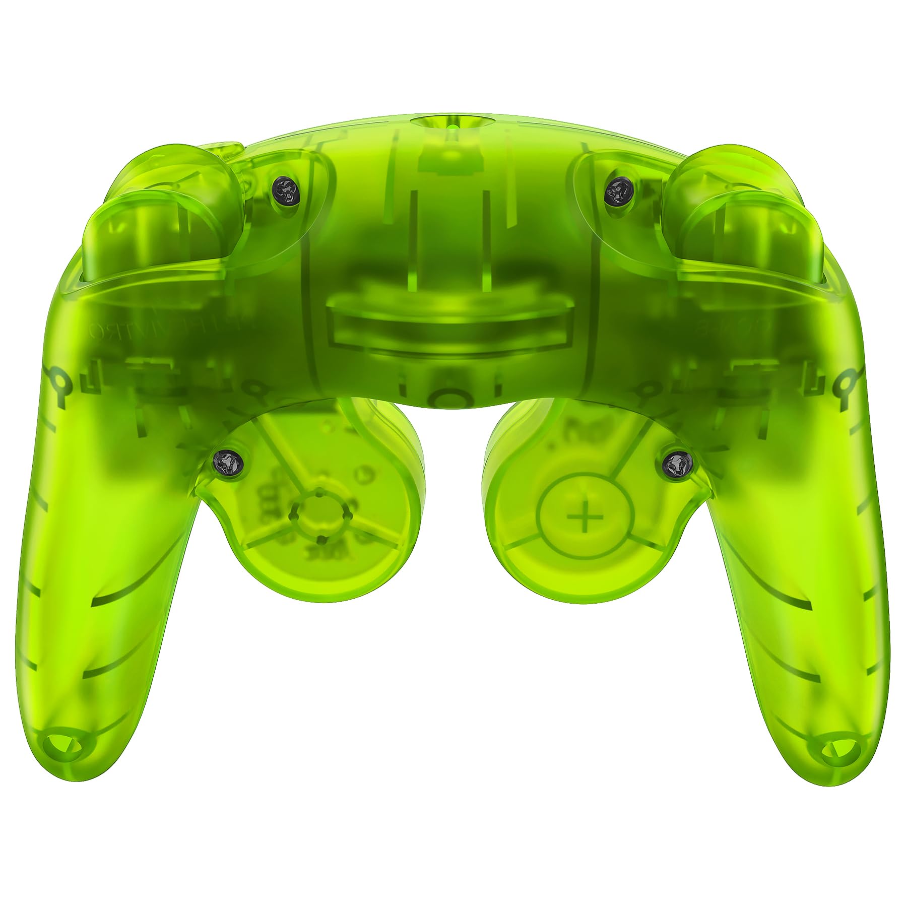 eXtremeRate Coque pour Nintendo Gamecube Manette, Coque de Remplacement Série Transparente avec Boutons pour Nintendo Gamecube, Manette Pas Incluse, Vert Citron Clair