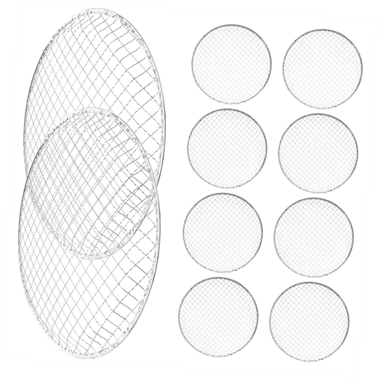 Grilles de barbecue rondes jetables et légères en fil galvanisé argenté COLLBATH