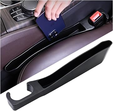 Seat Gap Filler Organizer for Car Driver Side Seat, Auto Seat Gap Plug Strip Storage Box to Fill The Space Between Front Seat and The Console, Black