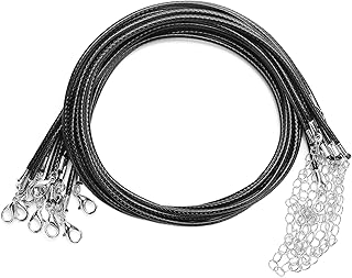 TIESOME Leather Cord Necklace, 10Pcs Waterproof Braided Leather String C...