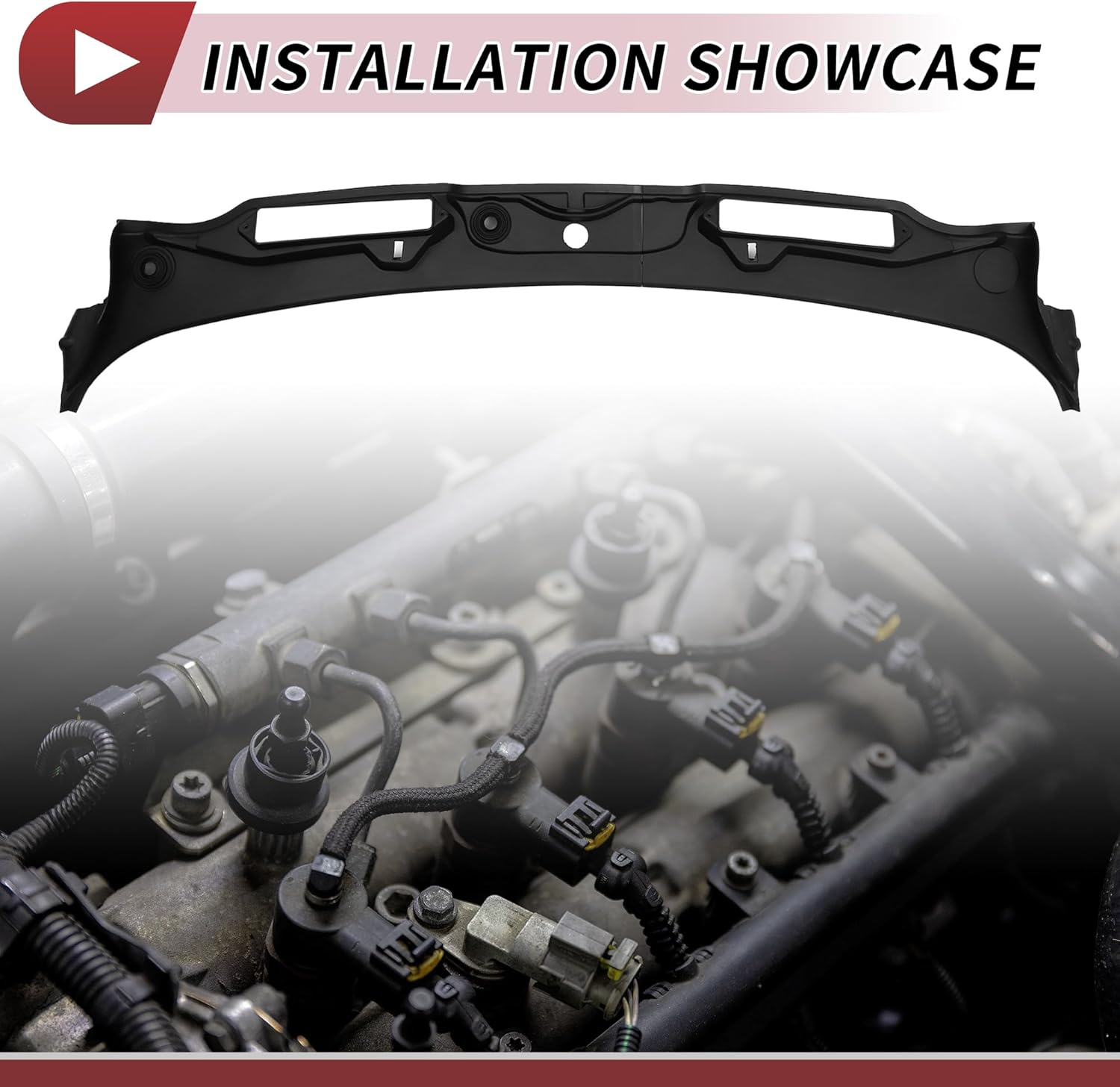 1 Pcs Windshield Wiper Cowl Cover for BMW 335i 2007-2013 Windshield Cowl Replacement No.51717161033 Black Plastic