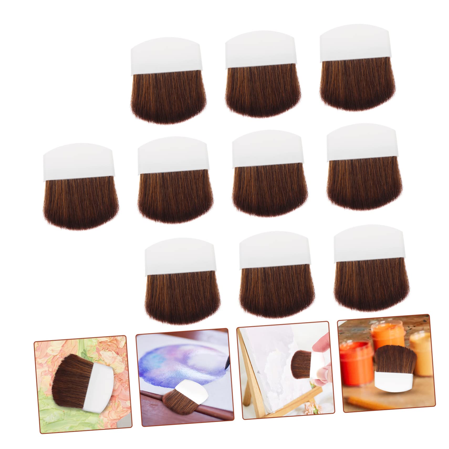 SHINEOFI 5 Series Mini Cepillo Pinceles Acrilico Pinceles Miniaturas Escobillas Escobas Accesorio De Dibujo Ocultador Acuarela Artista Portátil Dibujo Portátil Fibra 10 Piezas X 5