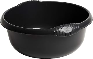 Very Stylish Multi use 36cm Round Washing Up Bowl For Kitchen Organisation Sink, Basin Holder Plastic Daily Routine Household, Choose Your Favourite Colour! - Midnight Black (Dark Greyish/Dark Blue)
