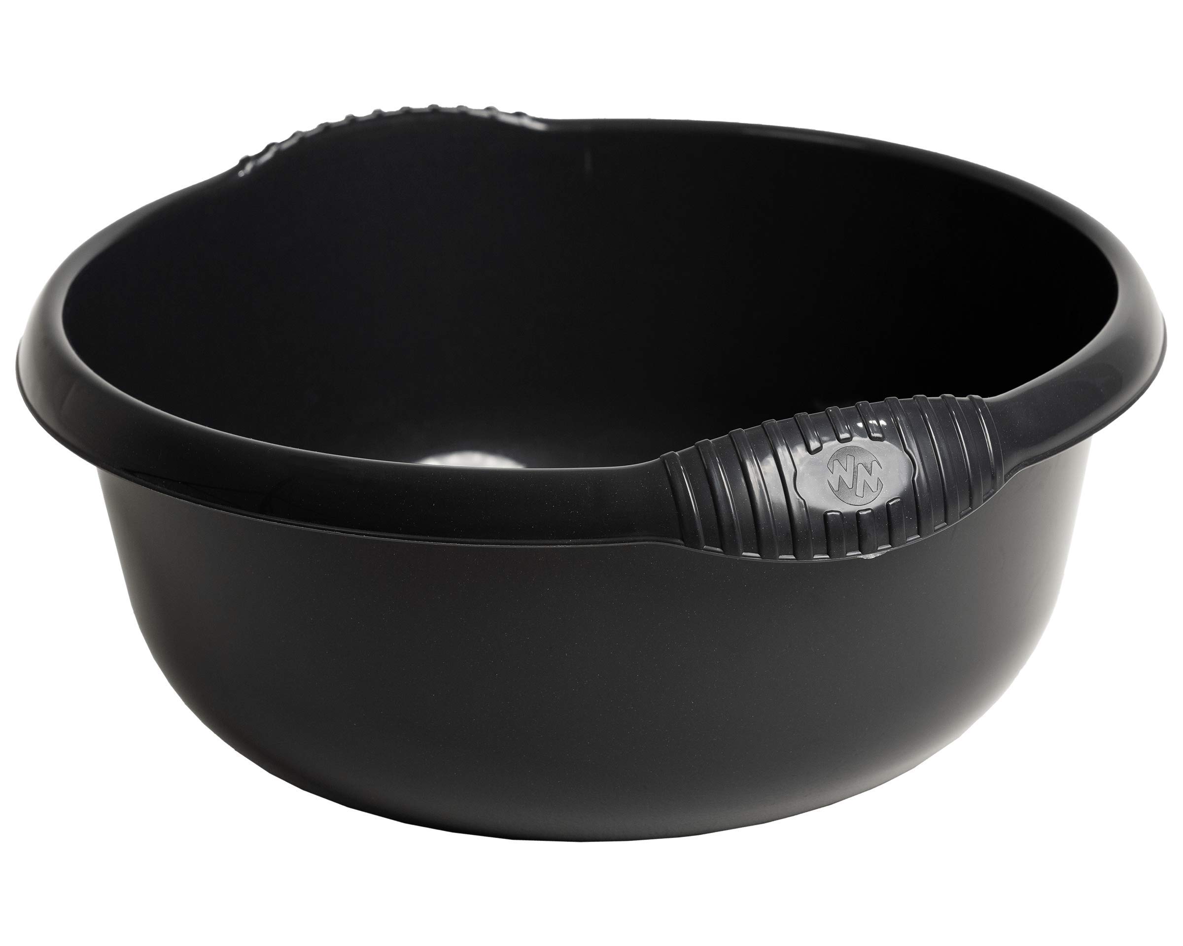 Greyish Midnight 36 Cm High Grade Plastic Large Round Washing Up Bowl, Basin Sink Tidy Organizer, Multipurpose Basin Mixing Washing Up Bowl Great For Home And Kitchen - Made In Uk.