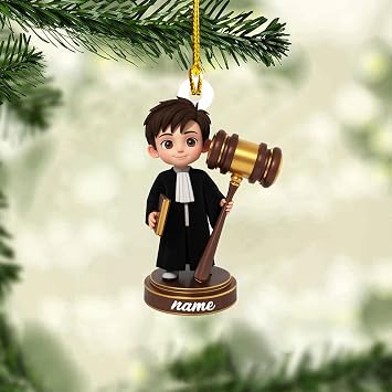 Personalized Lawyer Ornament 2025, Attorney Ornament 2025, Custom Scales of Justice Gavels Ornaments Christmas 2D Flat Decor Gifts Law Students, Attorney, Future Lawyer Gifts Graduation LAWYER4