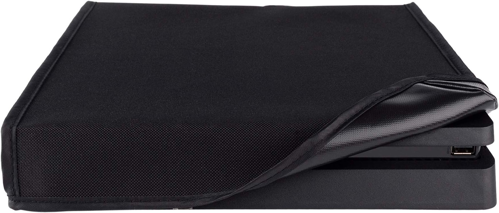eXtremeRate Horizontal Dust Cover for Playstation 4 PS4 Slim Console Custom Designed Double Layer Soft Neat Lining Waterproof Dustproof Precision Cut Easy Access Cable Port