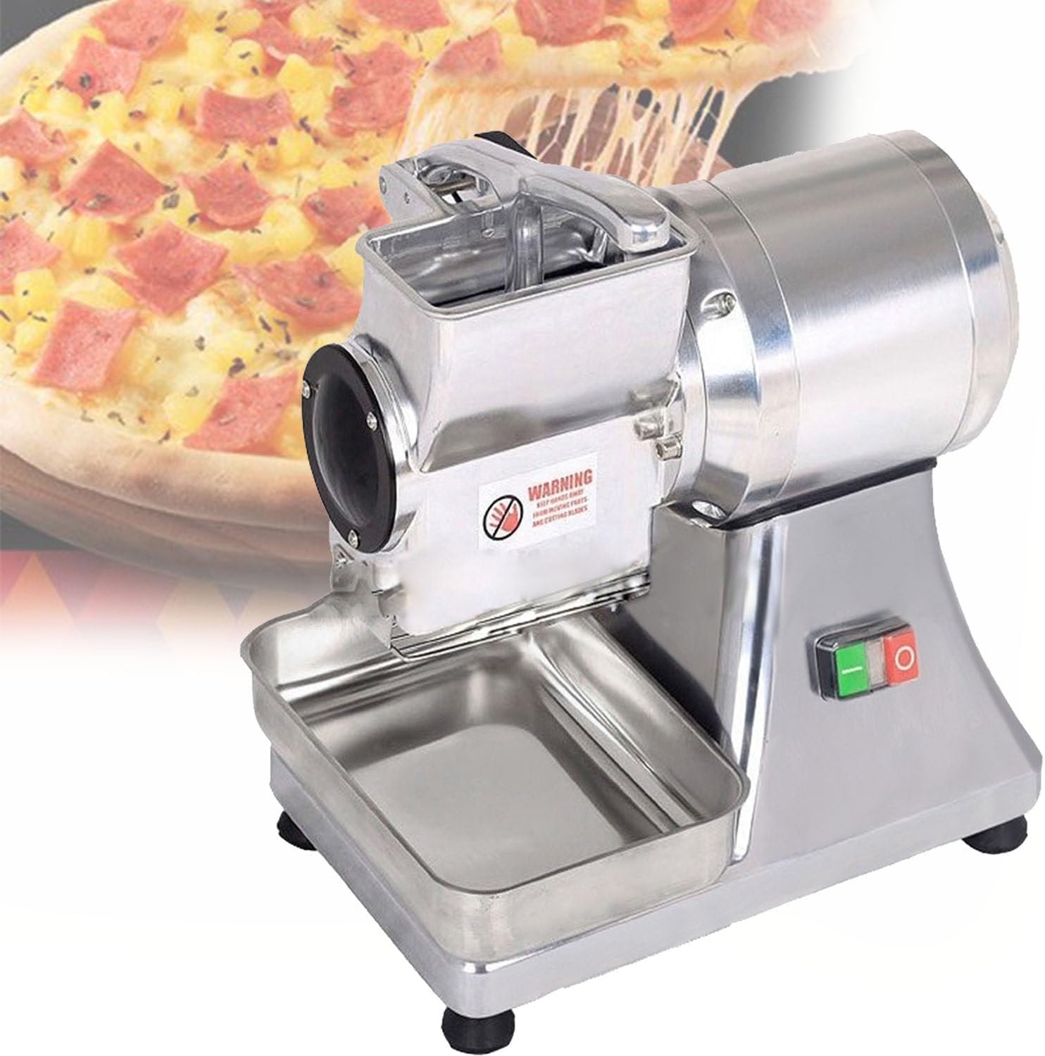 Rotary Cheese Grater,Electric Food Shredder with Stainless Steel Tray,High Output 40kg/H,High Efficiency Copper Motor,for Cheese,Butter,Bread Bran Crumbs