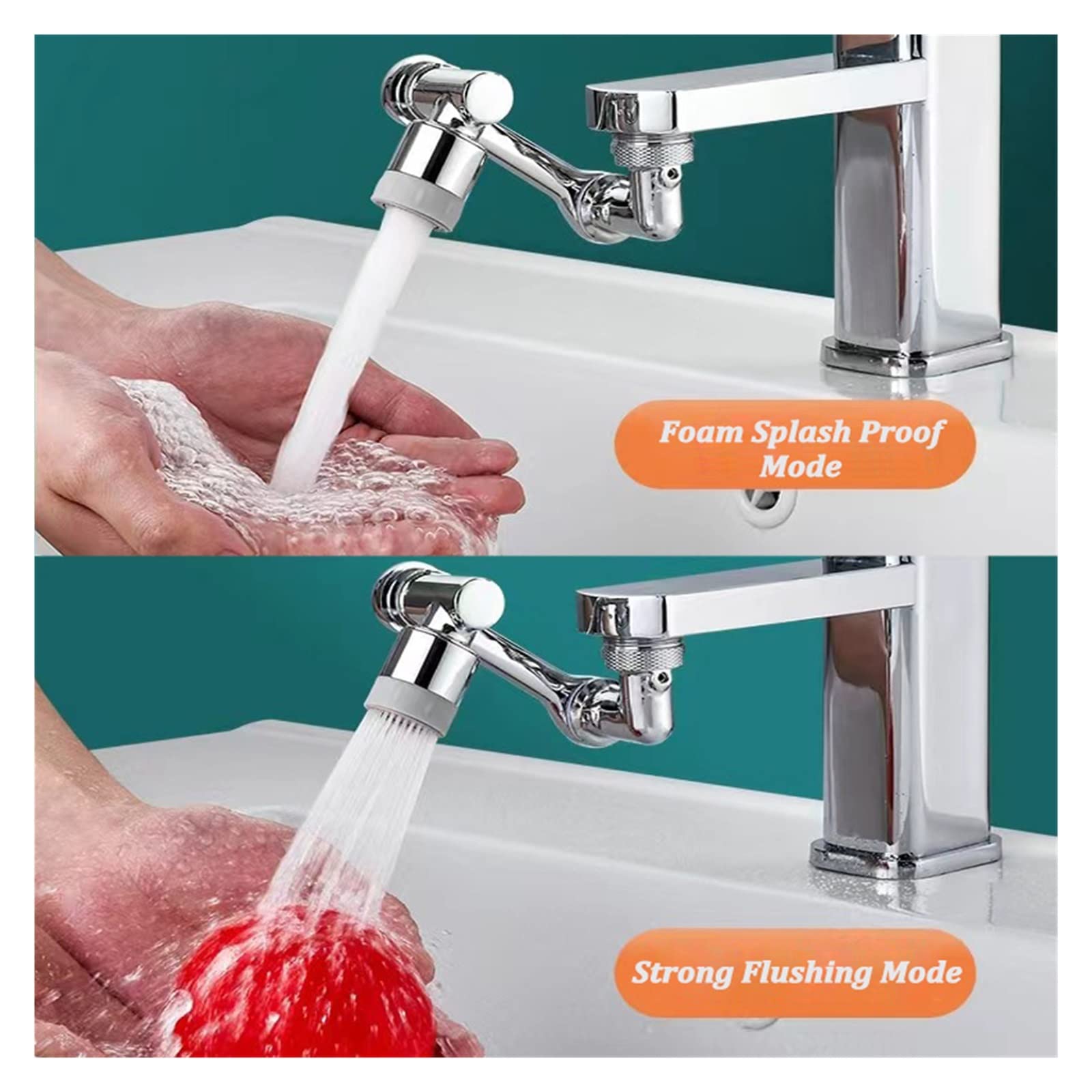 Aireador de grifo giratorio 1080 °, lavabo for baño, filtro salpicaduras, cocina, extensible, boquilla burbujeo for ahorro agua Bien Hecho(Style 5 Two Gears)