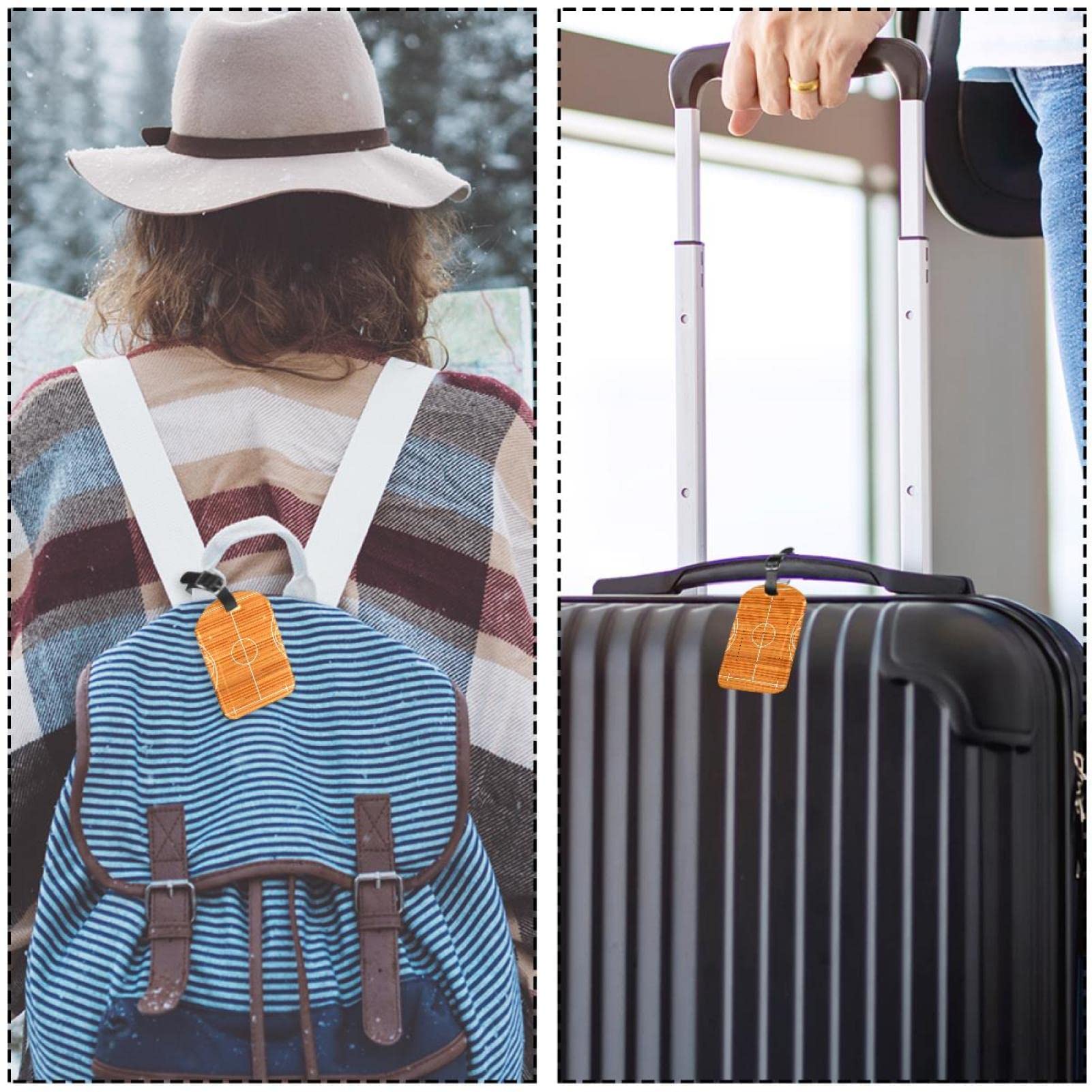 Etichette Bagagli Divertenti Per Bambini - 4 Pezzi Colorati Con Forme Di Cibo