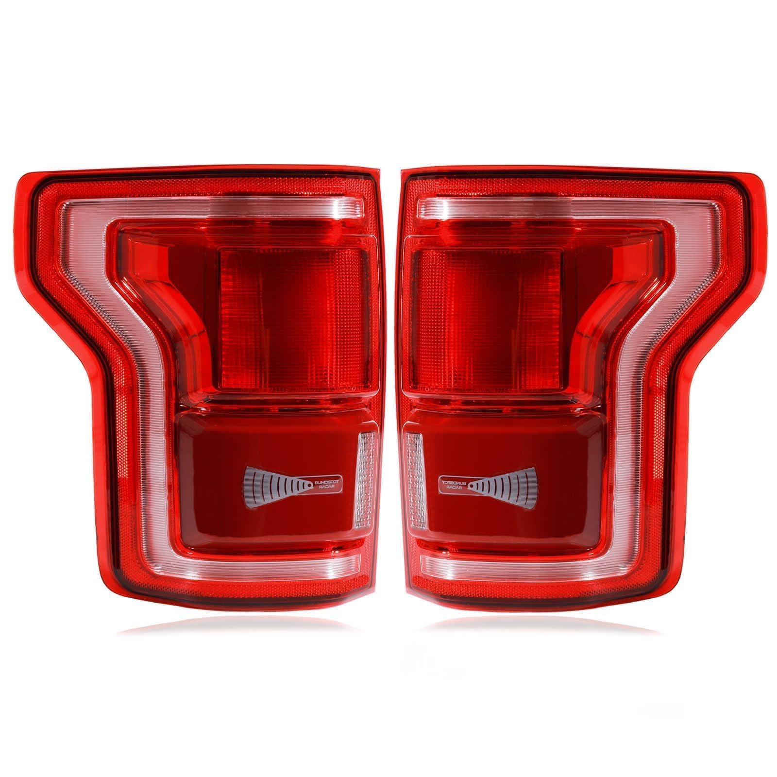 Photo 1 of LED Tail Lights W/Blind Spot Assembly Compatible with 2015 2016 2017 Ford F150 King Ranch Lariat Platinum XL XLT 2016 2017 Limited SSV, Rear Light Taillights Replacement # HL3Z13405D HL3Z13404D