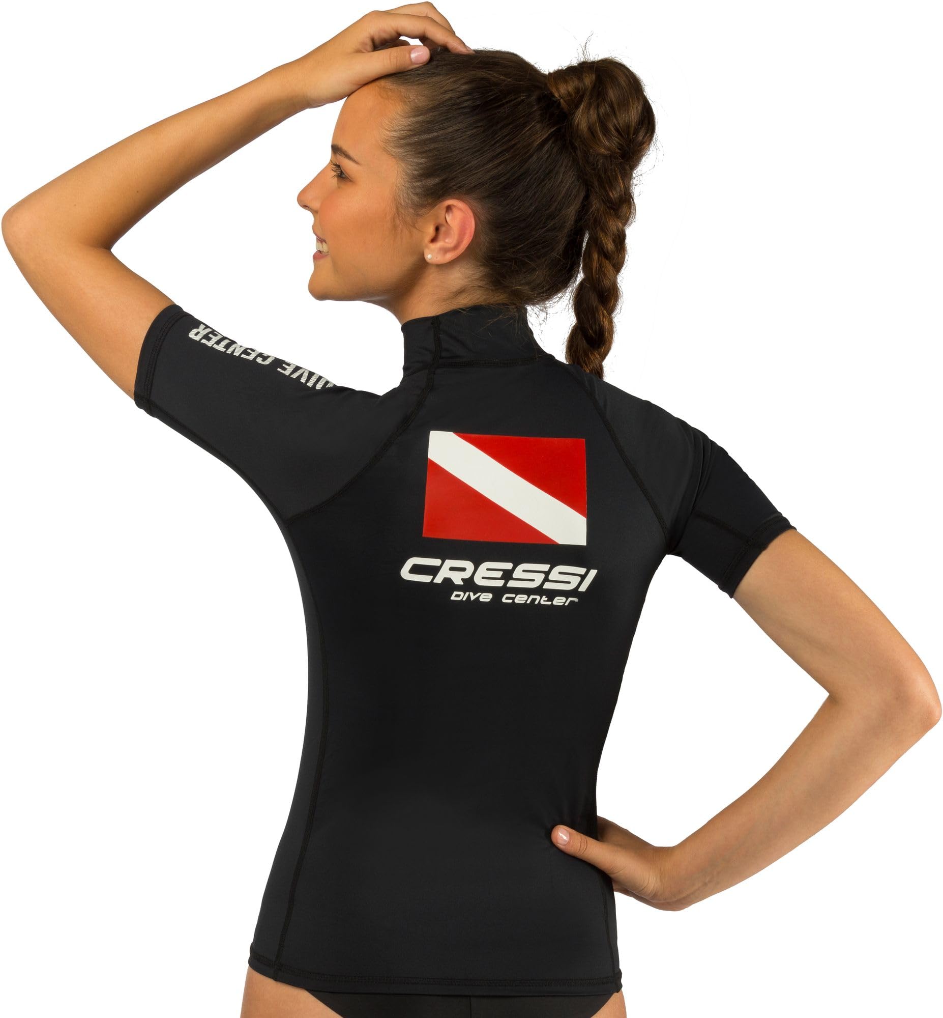 CRESSI Rash Guard Lady Long SL Black Dive Center T-Shirt de Protection pour Femmes à Manches Longues Femme (Lot de 1)