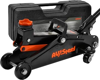 AVSteel 1.5 Ton (3300 lbs) Hydraulic Floor Jack with Storage Case - Trolley Jack, 5-1/8" to 12" Lift for Cars Trucks SUVs