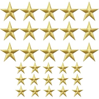 30 pieces golden star patches for iron-on 3 cm or sew on embroidery appliqu s in star shape for decorating or repairing clothes jackets hats backpacks jeans bags DIY projects