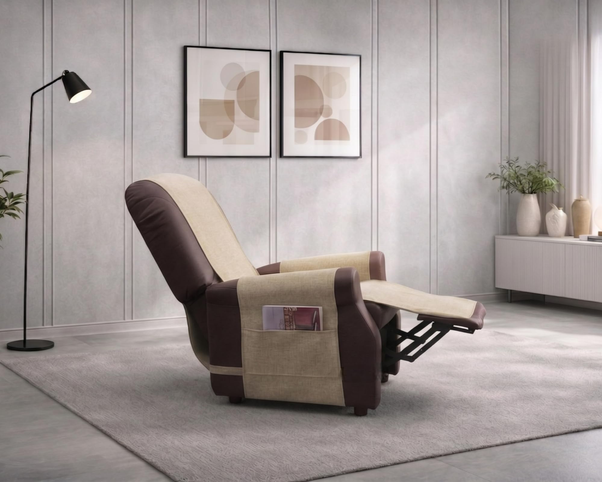 Copripoltrona Relax Impermeabile per Poltrone Reclinabili - Antimacchia e Idrorepellente - Made in Italy - Rio Antracite