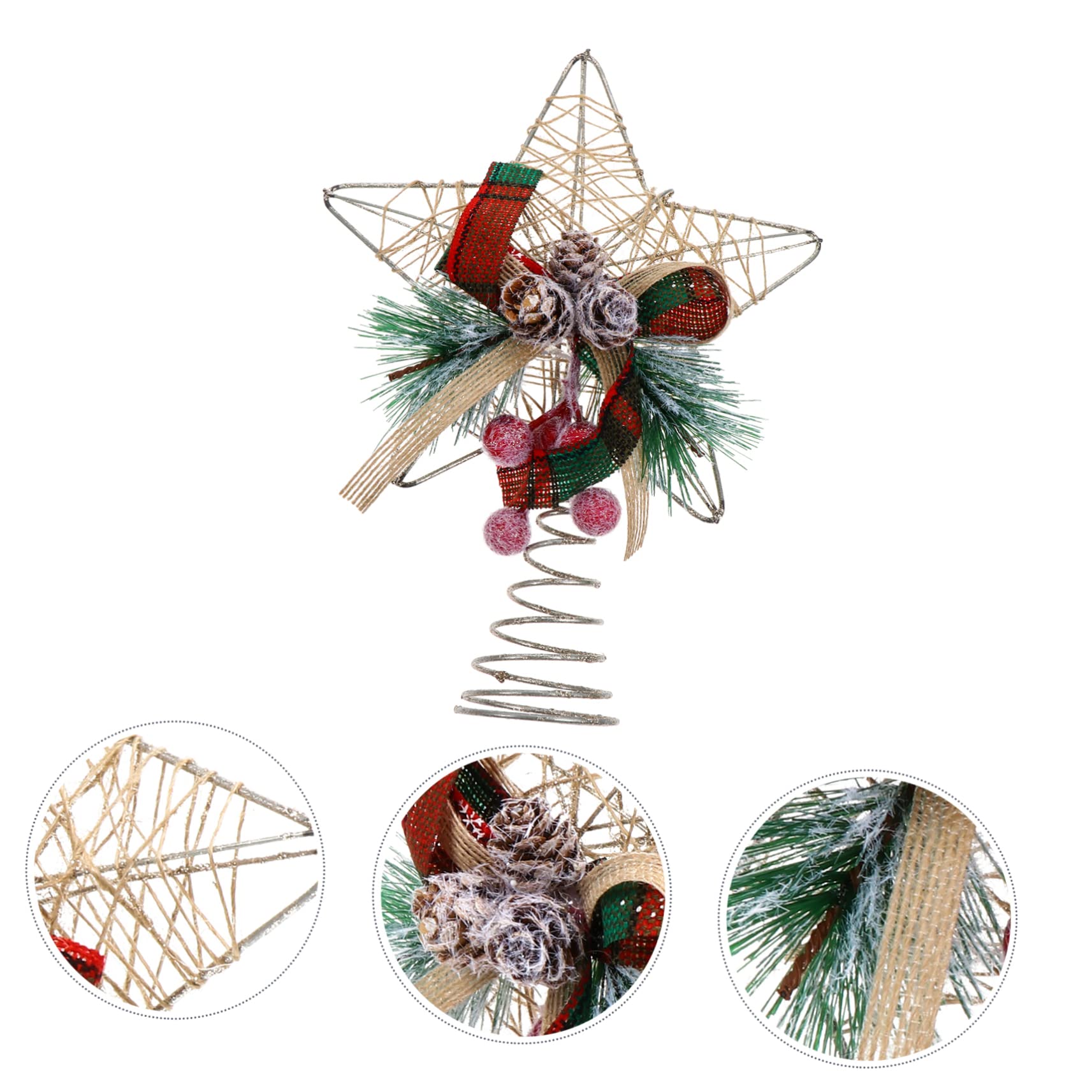 Cabilock 4 Stück weihnachtsbaumspitze Stern Party Lebkuchen Tür Engel Christbaumspitze Weihnachtsstern anhänger spriegel anhänger zurrösen ortgang Weihnachtsschmuck Weihnachtsanhänger Stoff