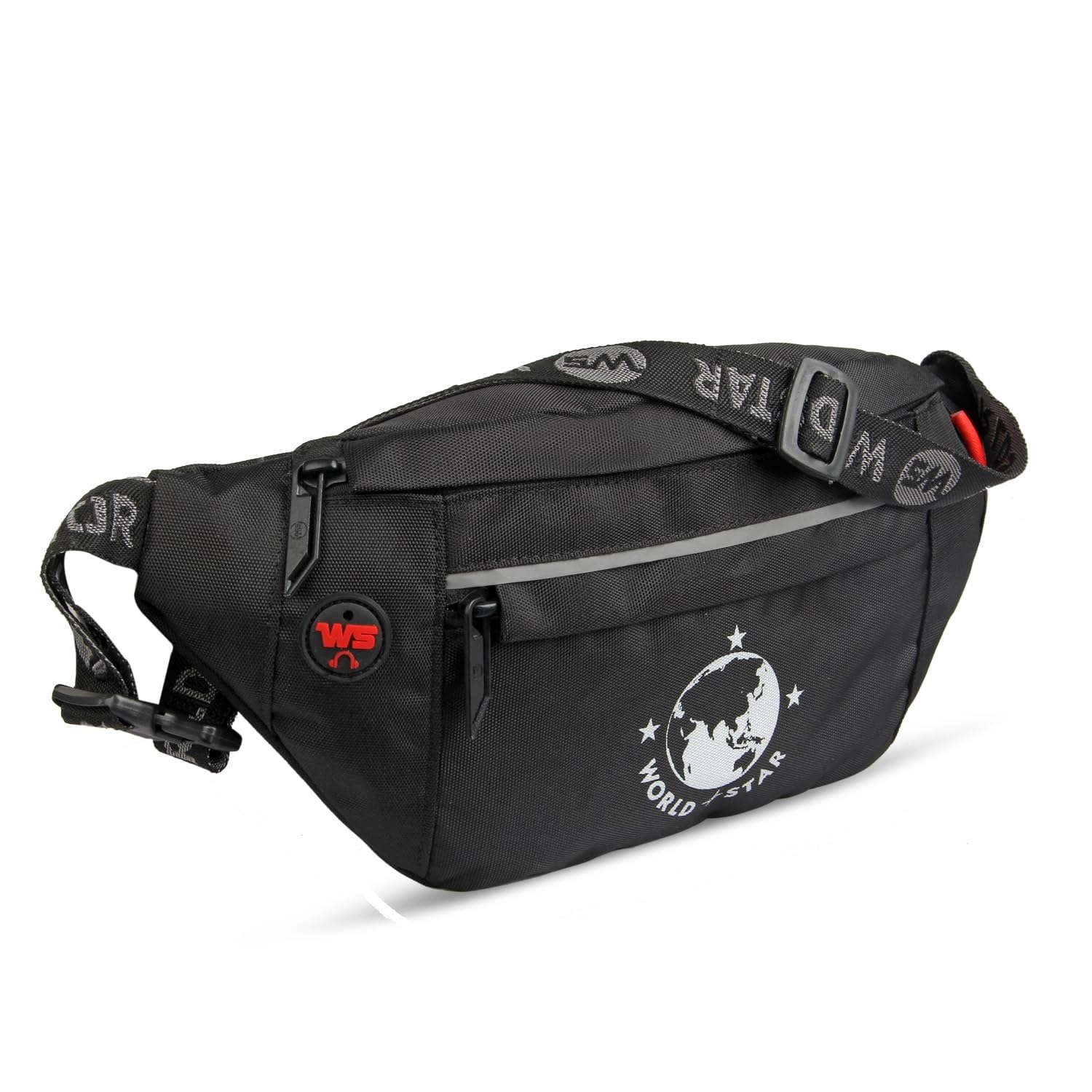 Waist Bag for Men & Women | Fanny Pack for Men | Trendy Mobile Waist Pouch Pocket Bag for Girls and Boys | Waterproof Hip and Side Bags for Outdoor Hiking Travel (Black)-image-8
