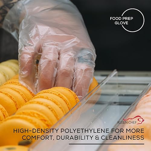 Miniatura 8 de KLEEN CHEF Guantes desechables de polietileno de limpieza de puño largo, talla única, pequeña, mediana, grande, XL